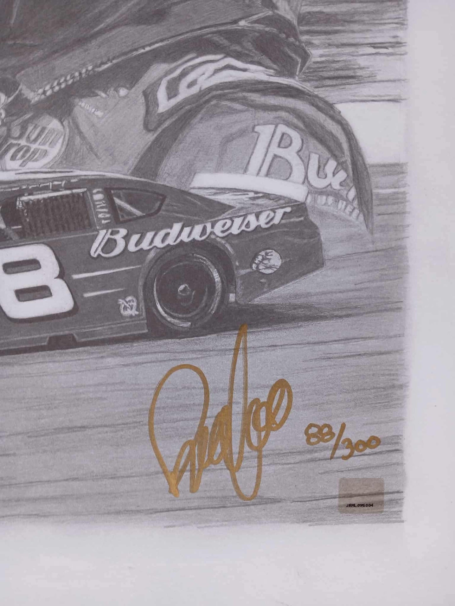 DALE EARNHARDT JR. PREMIUM GOLD AUTOGRAPHED LARGE ART PRINT (88/300)