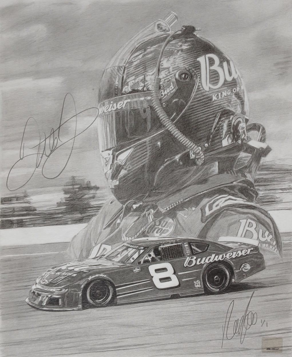 DALE EARNHARDT JR. AUTOGRAPHED ORIGINAL ART