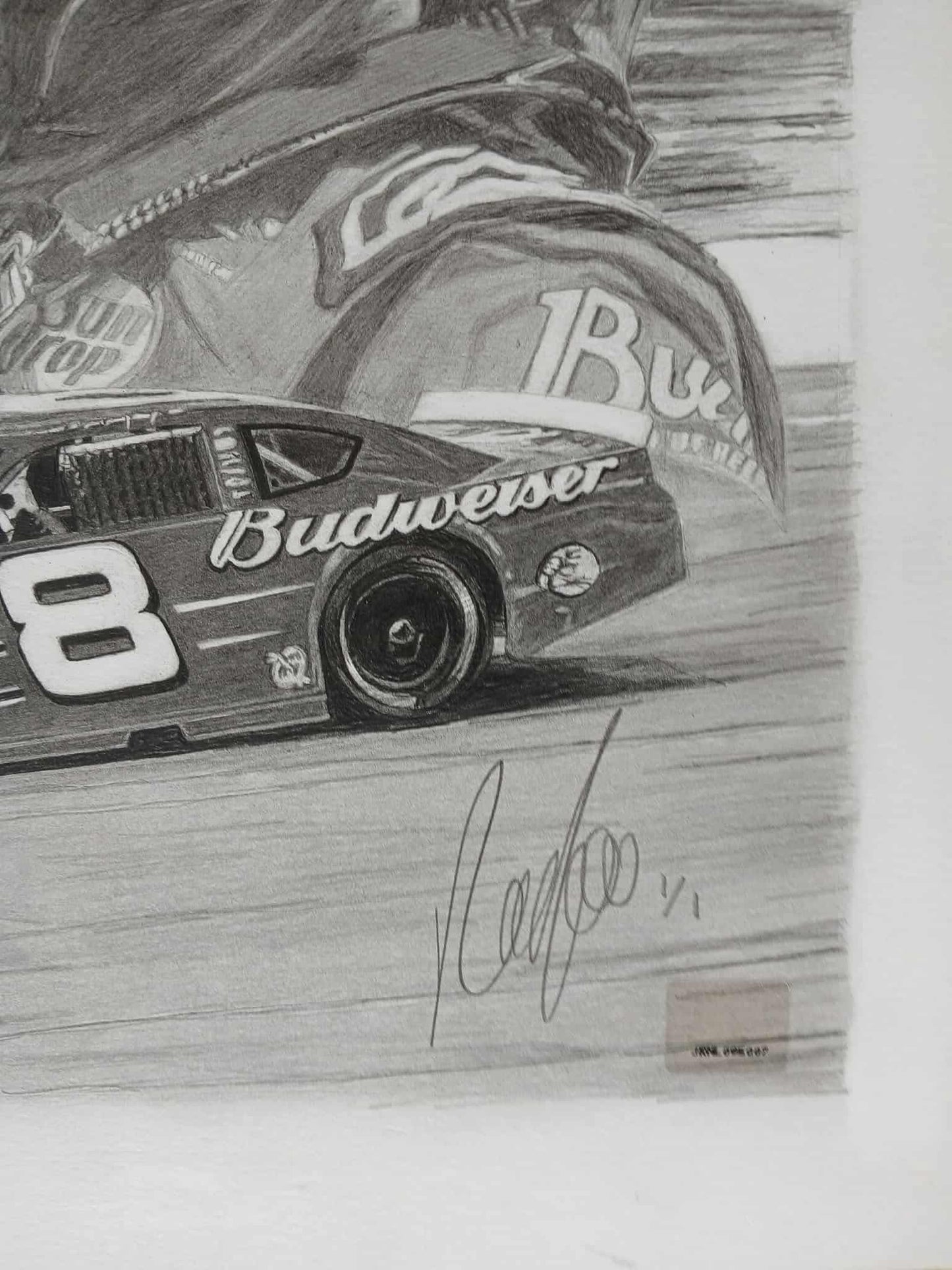 DALE EARNHARDT JR. AUTOGRAPHED ORIGINAL ART