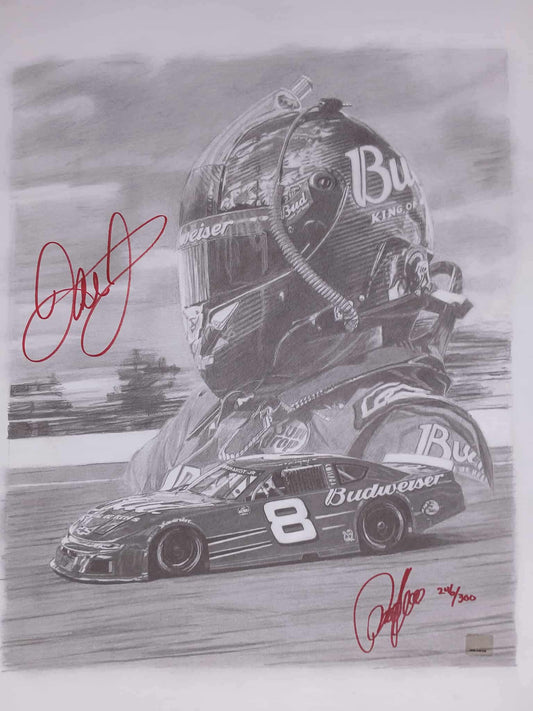 DALE EARNHARDT JR. LIMITED EDITION AUTOGRAPHED LARGE ART PRINT
