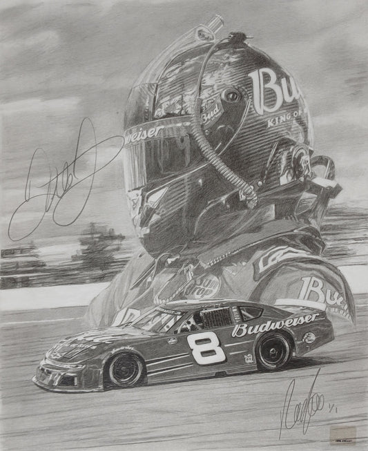 DALE EARNHARDT JR. AUTOGRAPHED ORIGINAL ART